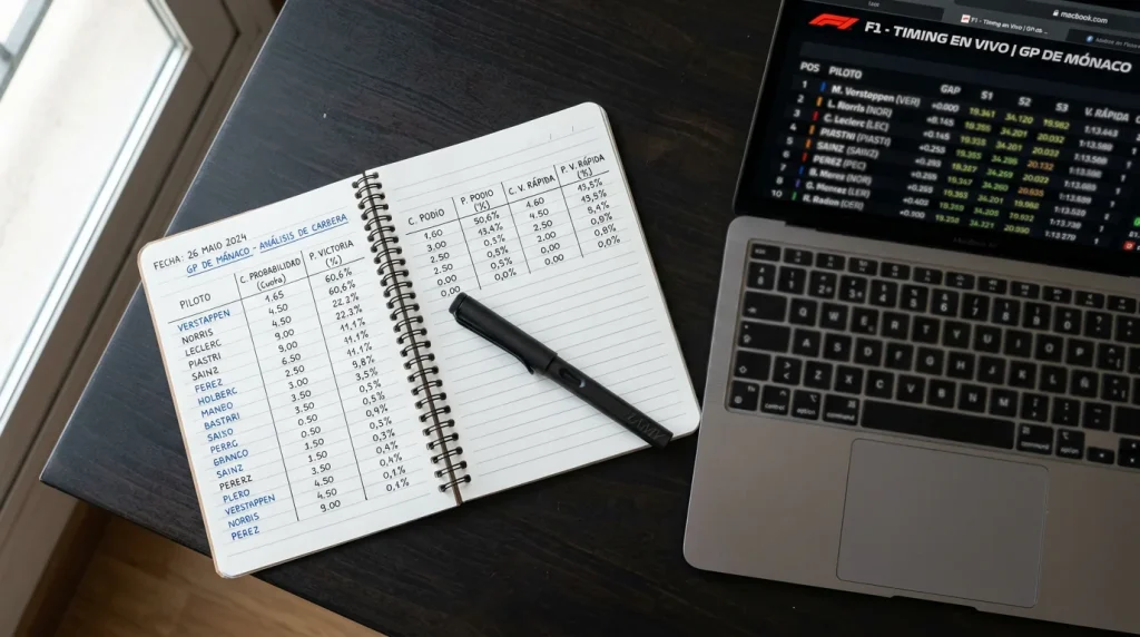 Guía práctica de value betting en F1 con ejemplos reales y metodología